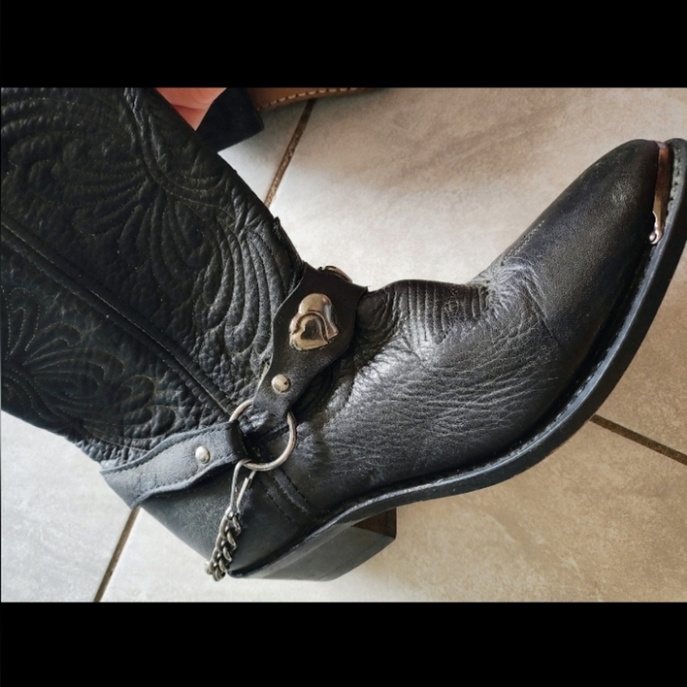 Black Western Cowboy Boots 7.5 - Picture 5 of 9